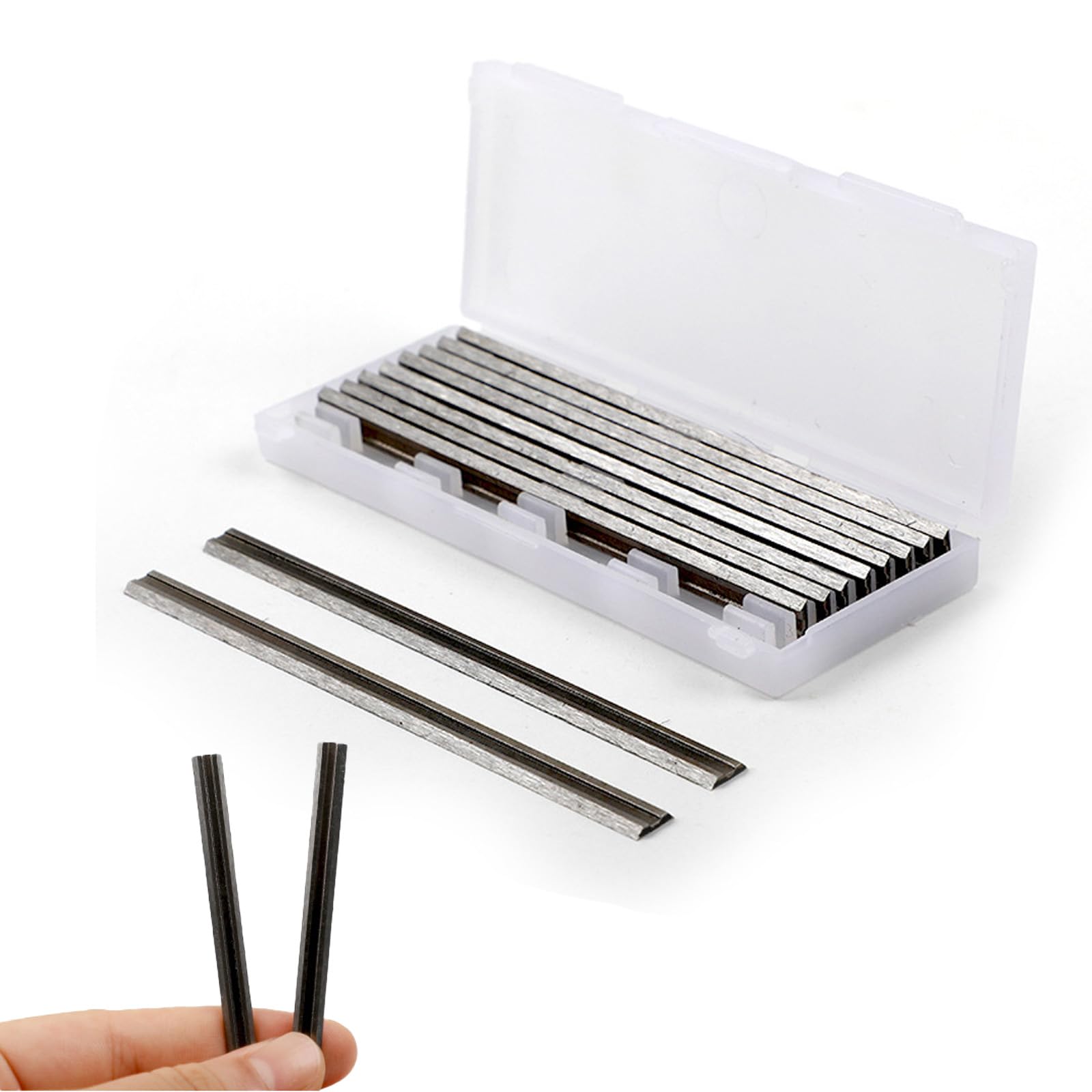10Pcs Reversible Electric Planer Blades 82mm HSS Carbide Planer Knifes with Two Cutting Edges Precision Ground Woodworking Machinery Part Replacements for Makita Black & Decker Bosch DeWalt Trend