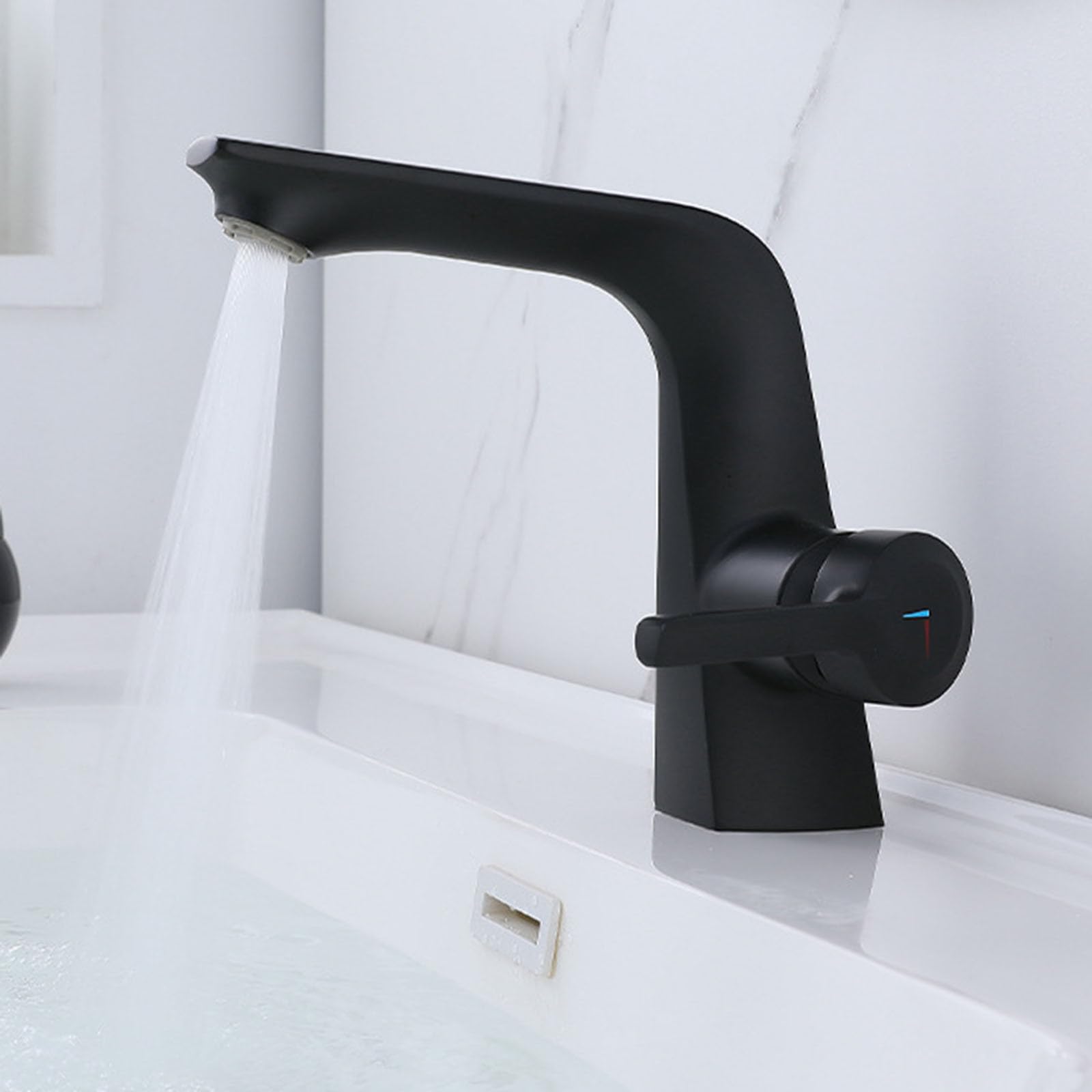 Nfusrxmbk Black Sink Taps For Bathroom Modern Brass Basin Mixer Tap Single Lever With 2 Modes