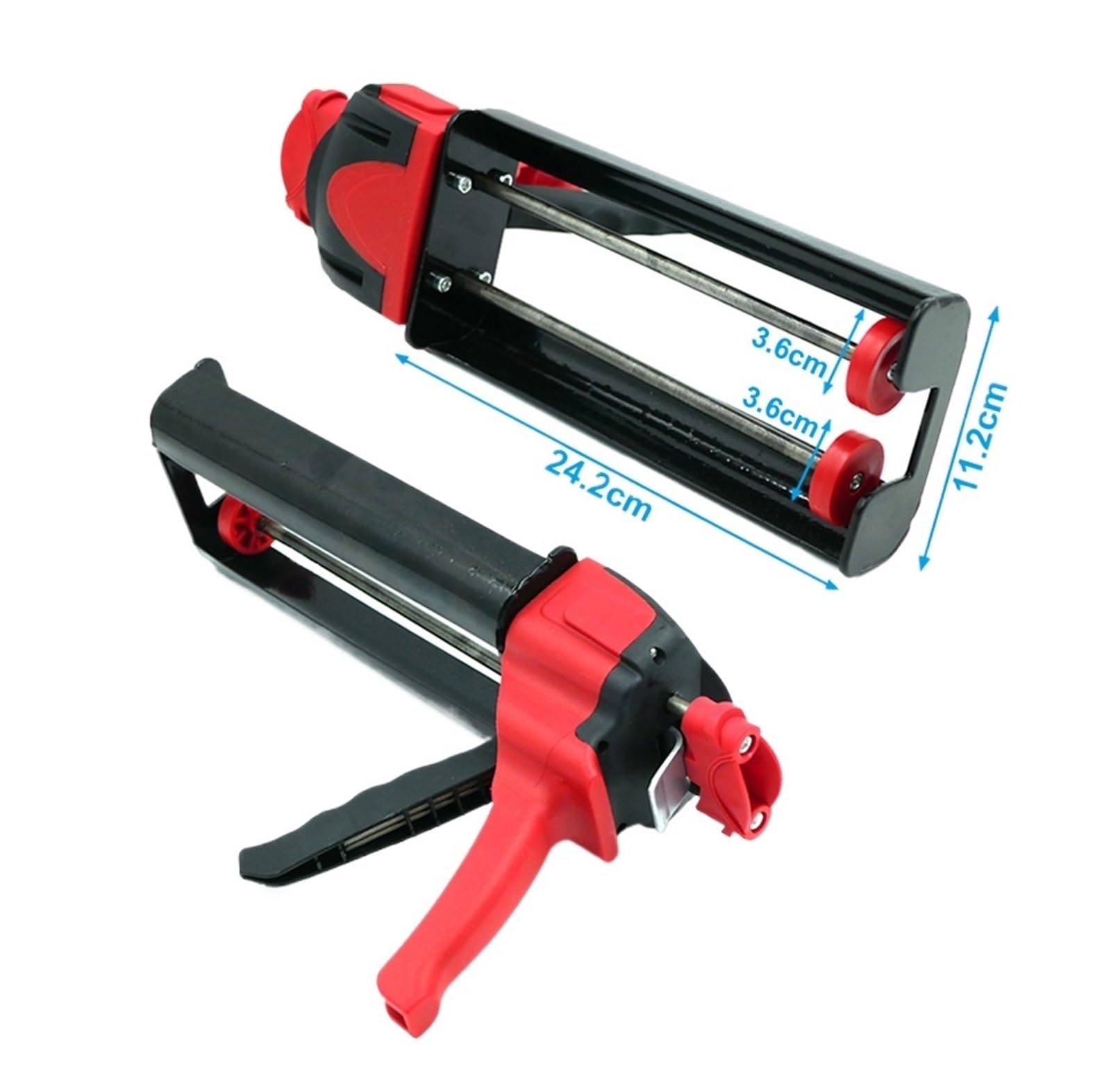 Pistola para calafatear de Doble cañón Pistola de Cartucho de Doble componente de 600 ml for calafatear Aplicador de Pistola de Cartucho de Doble componente de Acero de Dos componentes