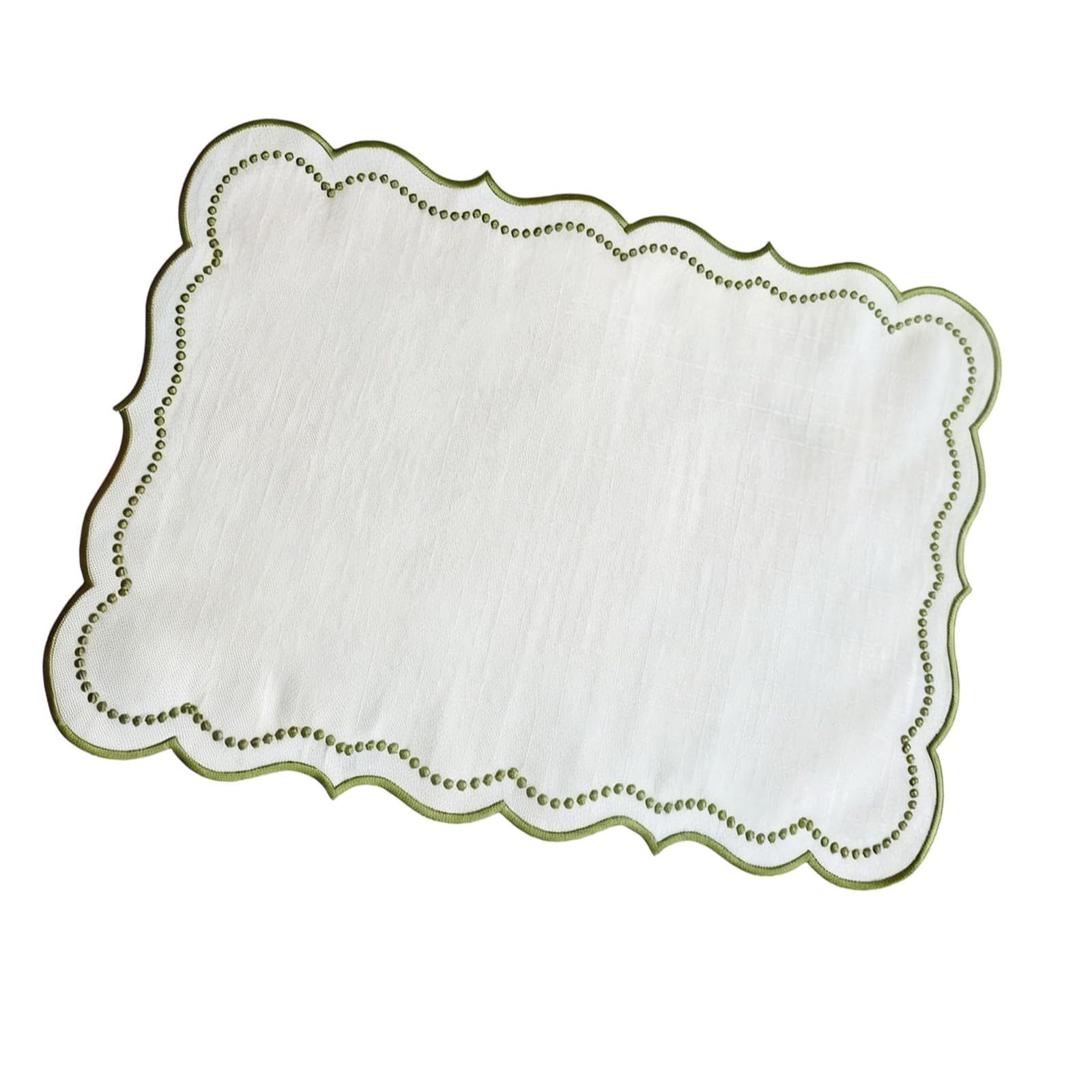 Kalttoy Green Premium Embroidery Table Placemat Stylish Rectangular Shape Place Mat For Home Decoration And Daily Meals Washable Dining Placemat