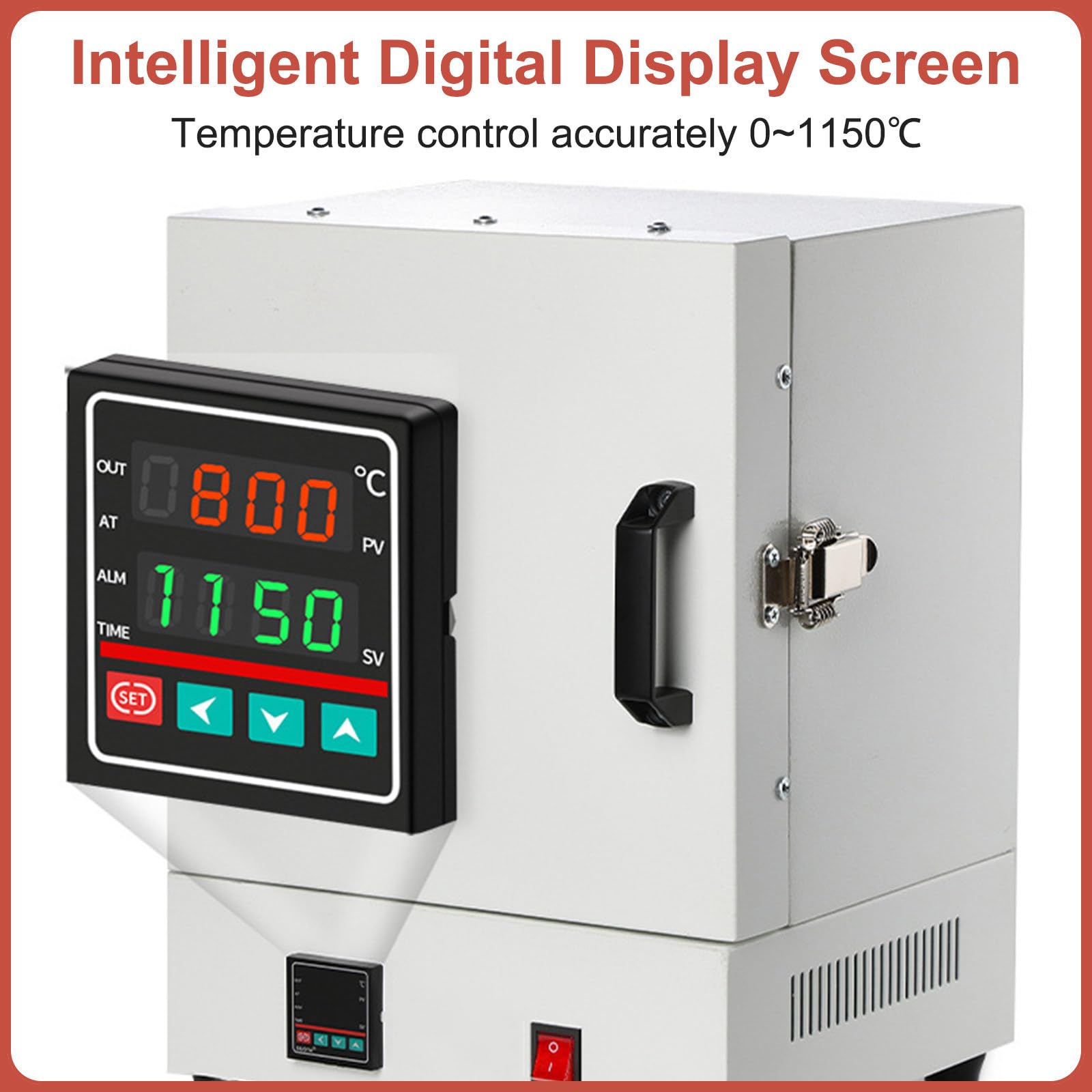 Forno Elettrico per Ceramica a Casa, Forno di Fusione da 2000W, Forni per Ceramica, Forno per Trattamento Termico a 1150℃ con Display Digitale Intelligente per La Creazione di Gioielli