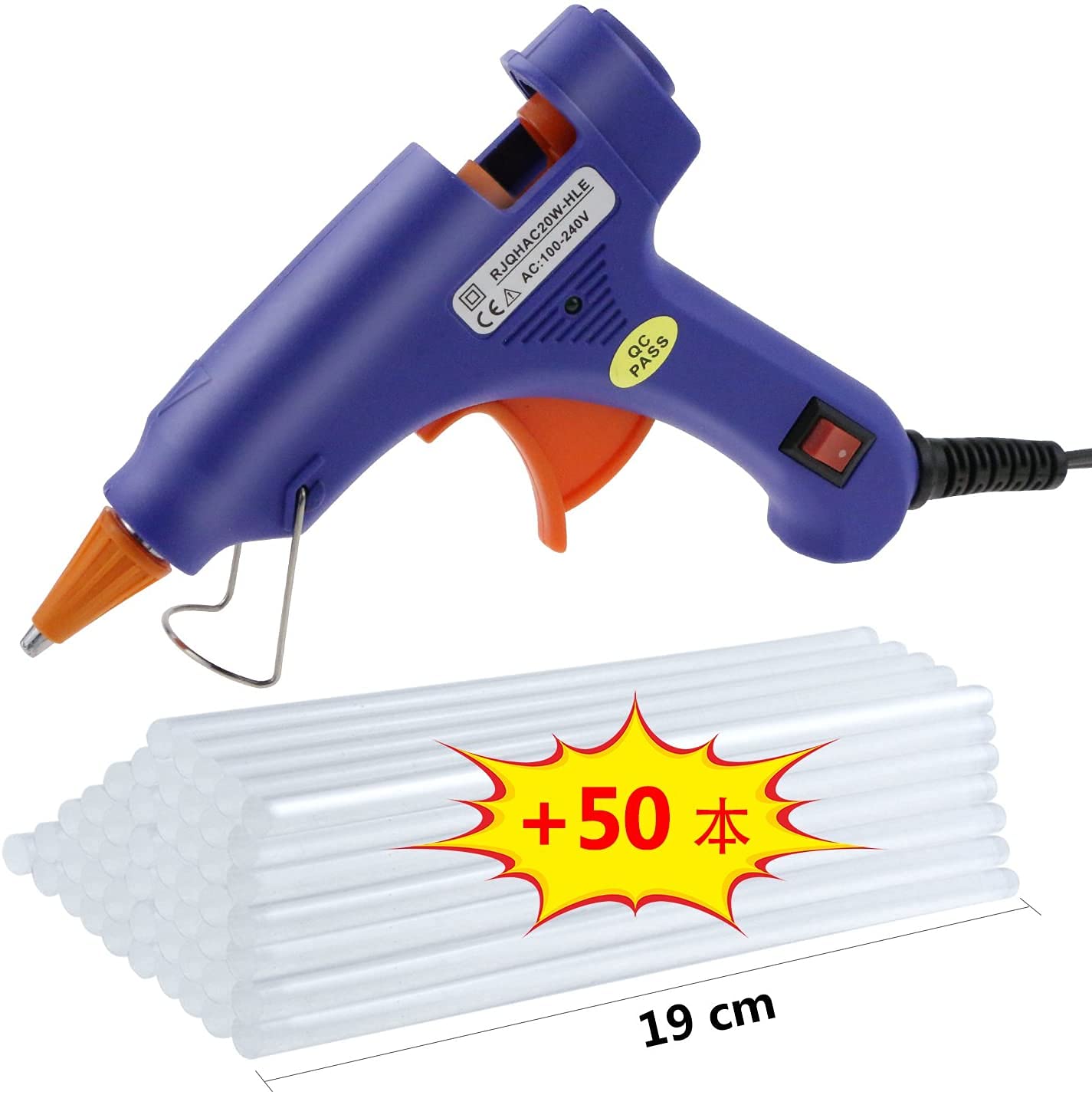 グルーガン用接着剤 Amazon | Powangle グルーガン グルースティック50本付 強力粘着