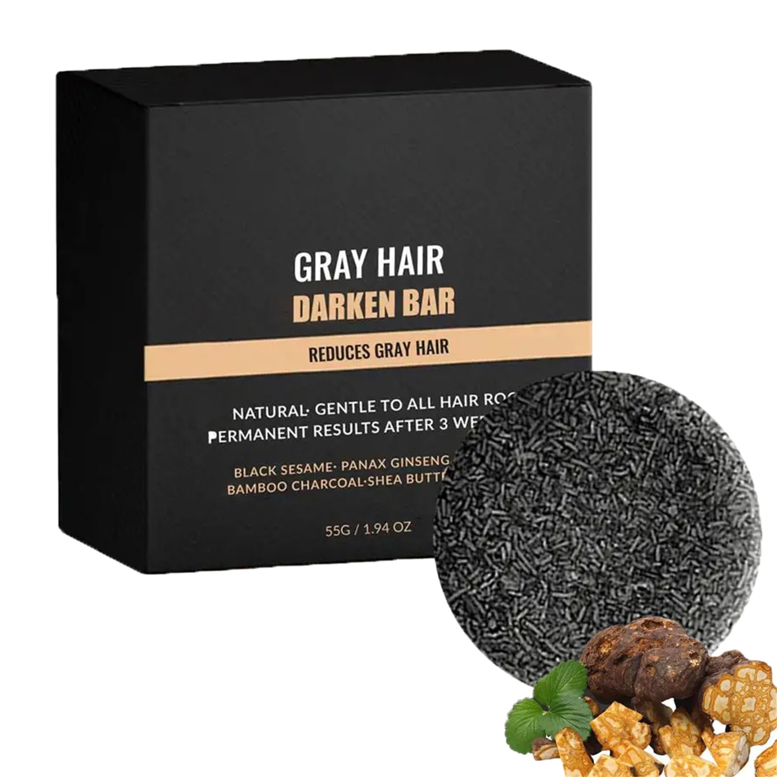 HNFYSMQL Gray Hair Reverse Bar | Gray Reverse Bar Soap | Gray Hair Reverse Bar | Black Soap for Gray Hair | Mane Gray Reverse Bar for Men and Women (