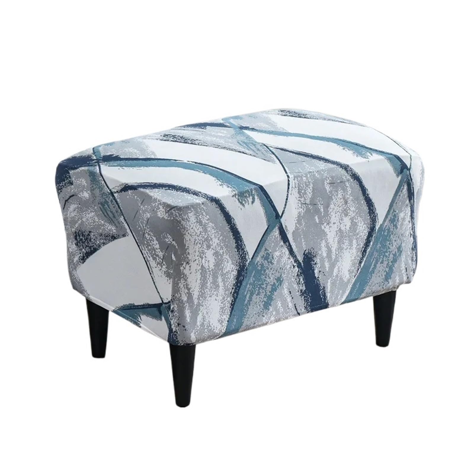 GCYEIDMA Wing Chair Slipcover Leaves Printed Wing Chair Cover Stretch Armchair Removable Relax Sofa Slipcover Furniture Protector Covers(B12 Footstool Cover)