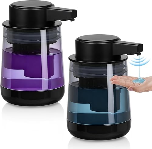 Miniatura 1 de Paquete de 2 dispensadores automáticos de jabón líquido sin contacto, dispensador automático de jabón líquido de 3 niveles ajustables, sin contacto,