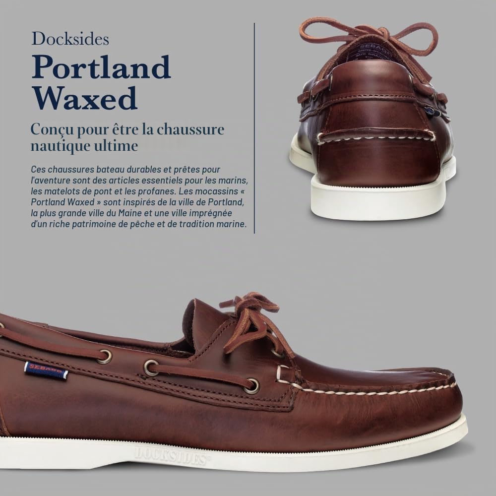 Sebago Docksides Portland Waxed, Chaussures Bateau Homme