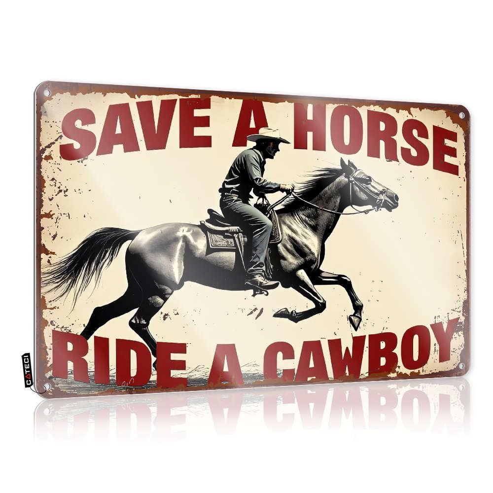 Beer Bar Metal Sign Save A Horse, Ride A Cowboy. Tin Sign Tin Sign Wall Decor Garage Tin Sign(30X40CM)