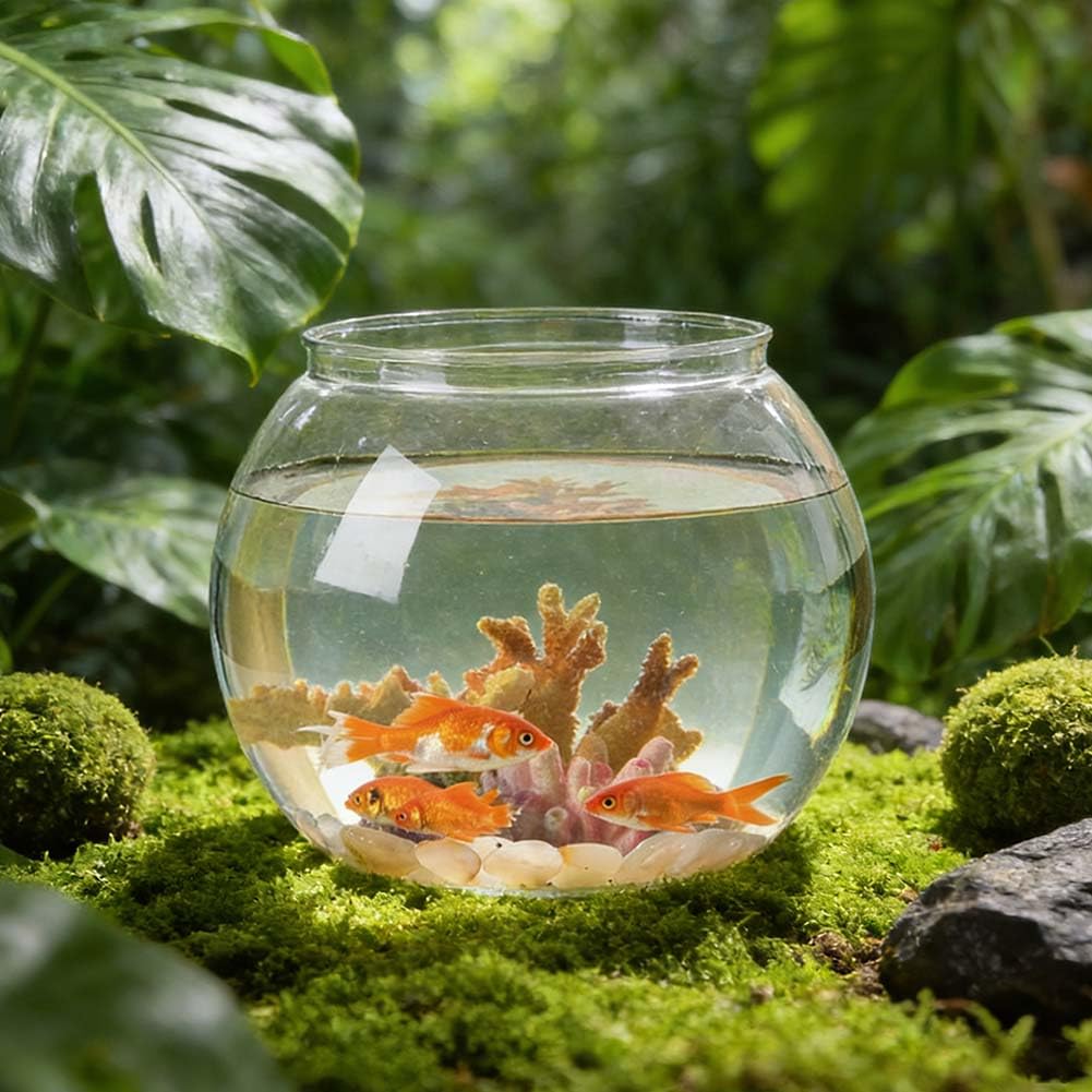 Serbatoio di pesce, Desktop ornamentale design sferico, acquario moderno acqua fredda, paesaggio miniatura acquario per animali domestici