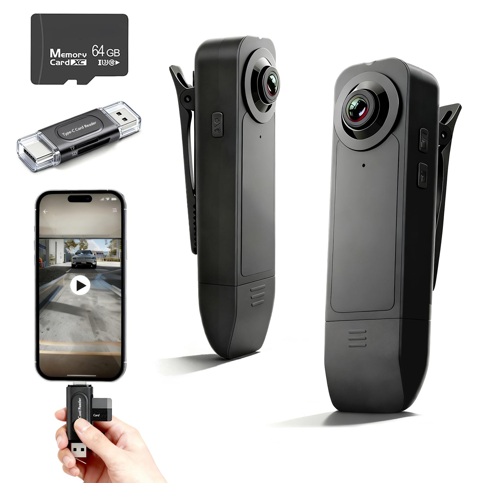 Heart Link Body Camera with Audio and Video Recording - 1080P HD Wearable Mini Camera, 64GB Night Vision Portable Body Cam for Police, Guard - Personal Protection & Sports Recording-image-28