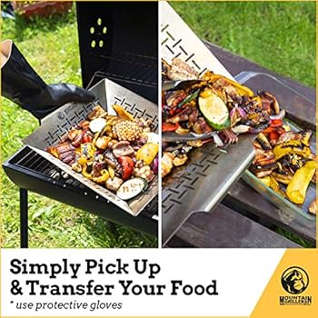 Mountain Grillers Veggie Grill Basket - Heavy Duty Vegetable Grilling  Basket also for Fish Meat and Shrimp - Suitable for All Grills BBQ &  Smokers - ...