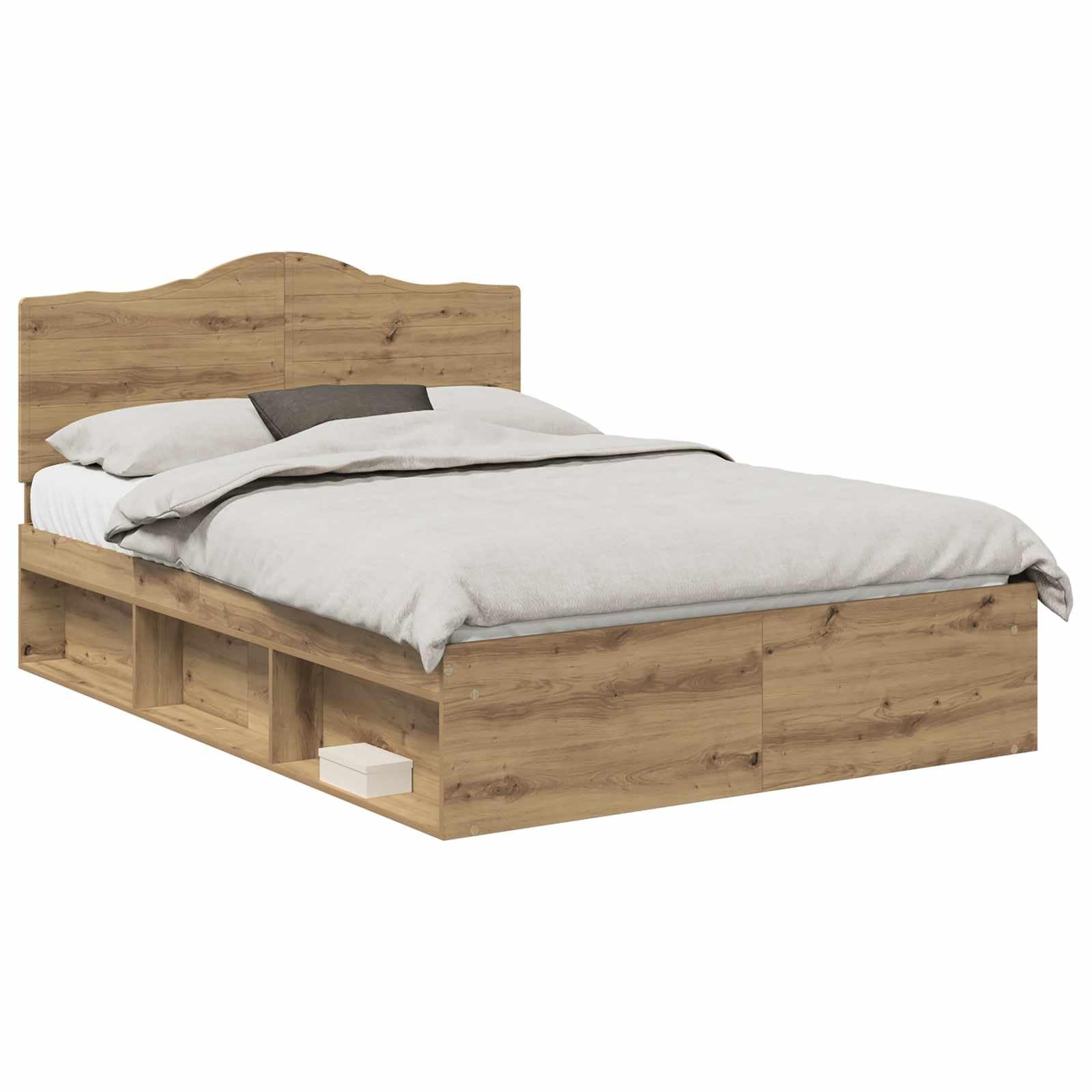 vidaXL Estructura de Cama con cabecera Roble Artisan 150 x 200 cm