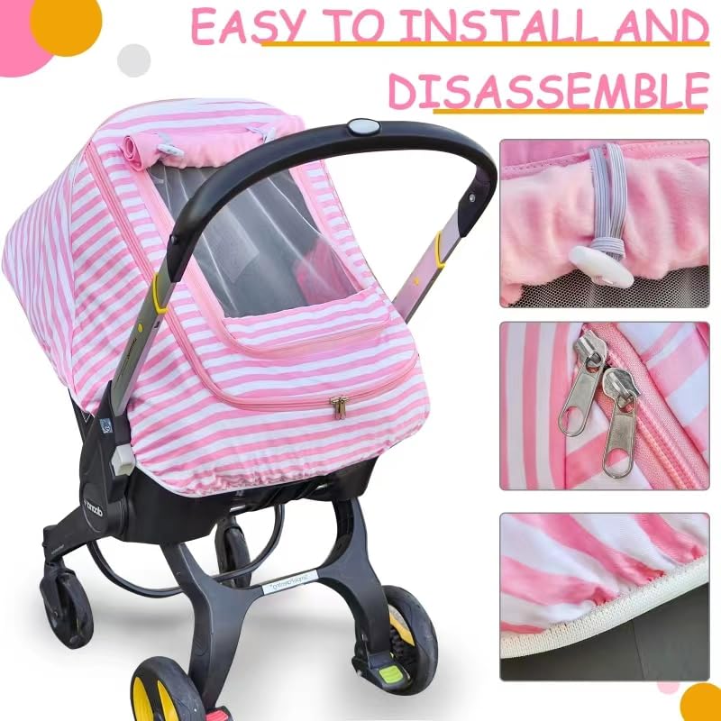 Miniatura 6 de Fundas de asiento de automóvil para bebés, funda de asiento de automóvil para niños y niñas, resistente al viento, toldo de asiento de automóvil a