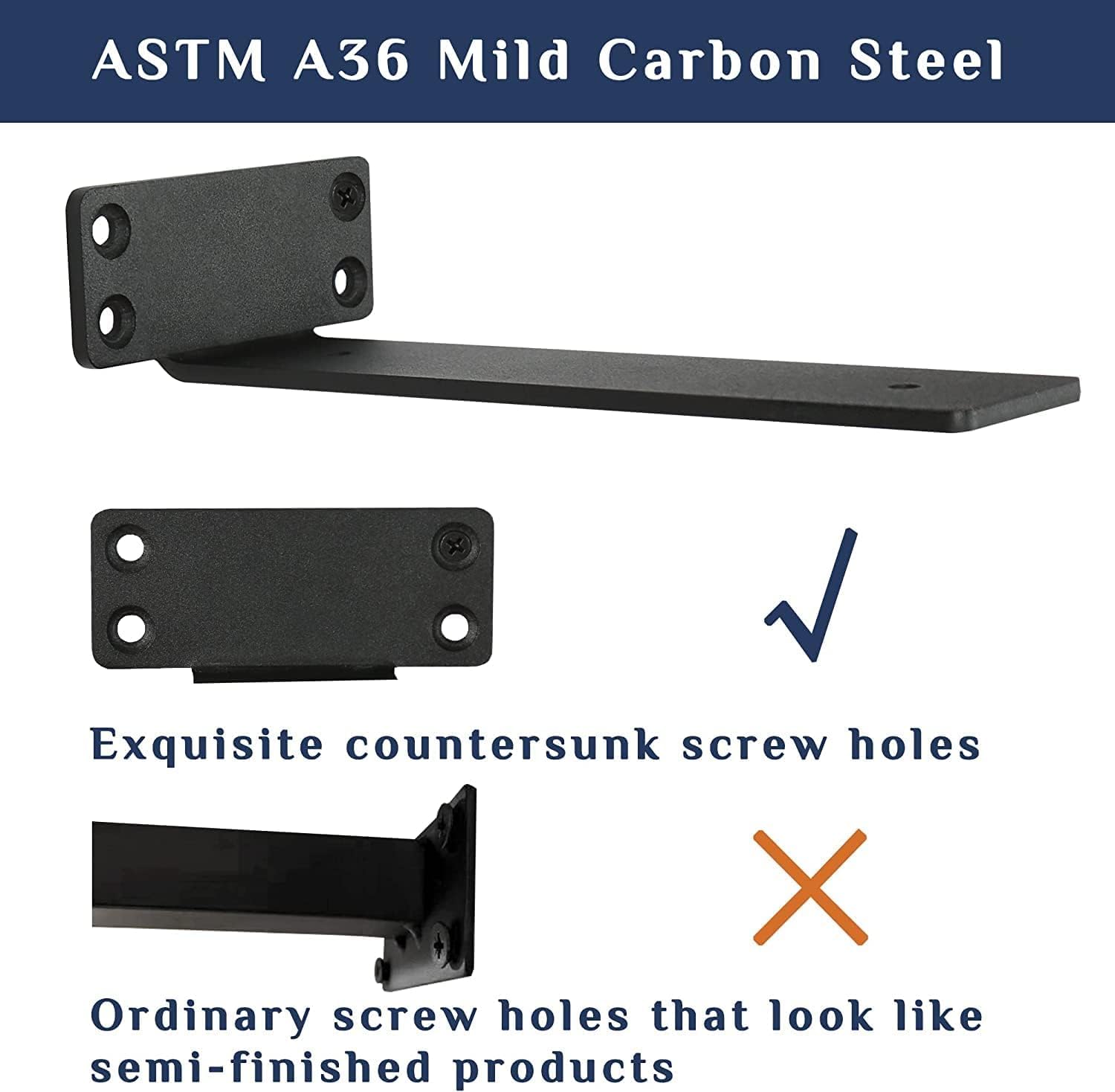 Mardili Floating Shelf Brackets 6 Pcs of 6 inch Heavy Duty Industrial Shelf Bracket with Spirit Level - Image 4