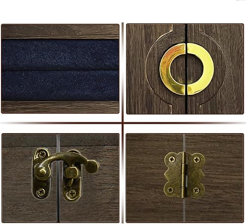 Miniatura 3 de Organizador de joyas rústico montado en la pared con decoración de madera de granero, soporte para joyas para collares, aretes, pulseras, soporte