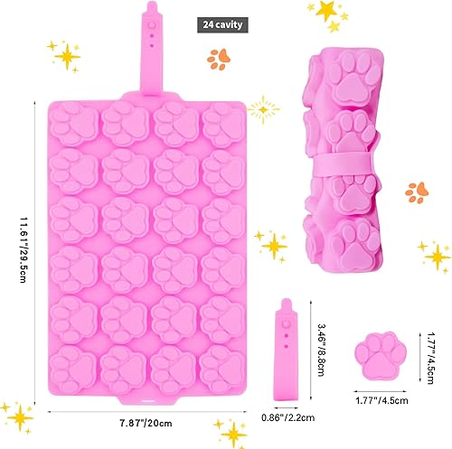 Vista 8 de 2 moldes de silicona, moldes de golosinas para perros, para hornear, moldes antiadherentes para huesos de perro para chocolate, dulces, pudín