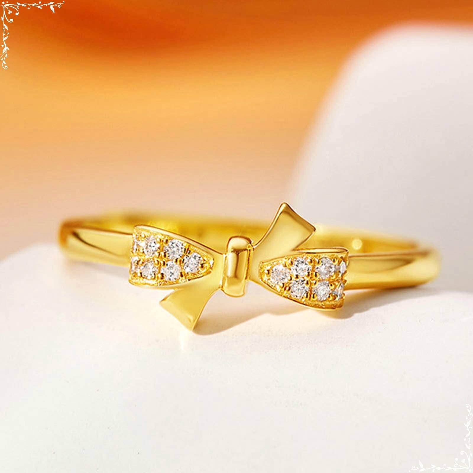 Wycian Anello BFF in oro 18 carati, con nodo di moissanite, taglio rotondo, bianco, personalizzabile, per laurea, amicizia