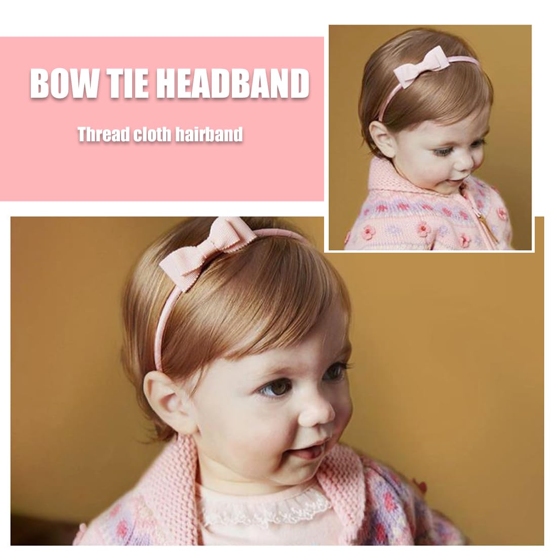 Lot De 3 Serre-Têtes Fille Avec Nœud Papillon Et Paillettes - Bandeaux En Soie Pour Enfants - Accessoires Cheveux