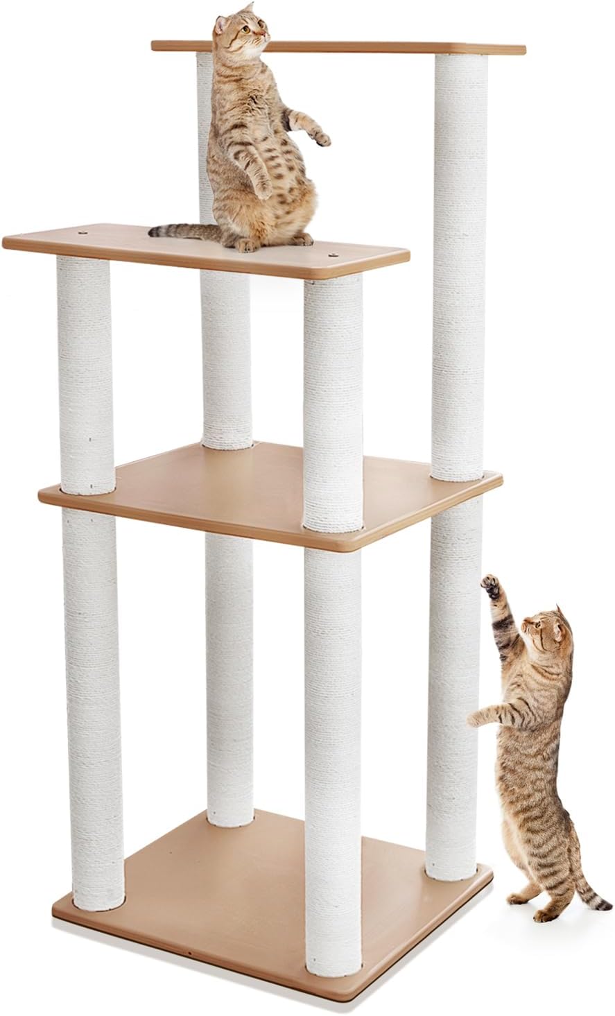 MAOHEGOU 60in Outdoor Cat Tree Tower for Outdoor Cats, Deck, Backyard, Sunroom and Patio Large Cat Tree Tower with Cat Scratching Posts