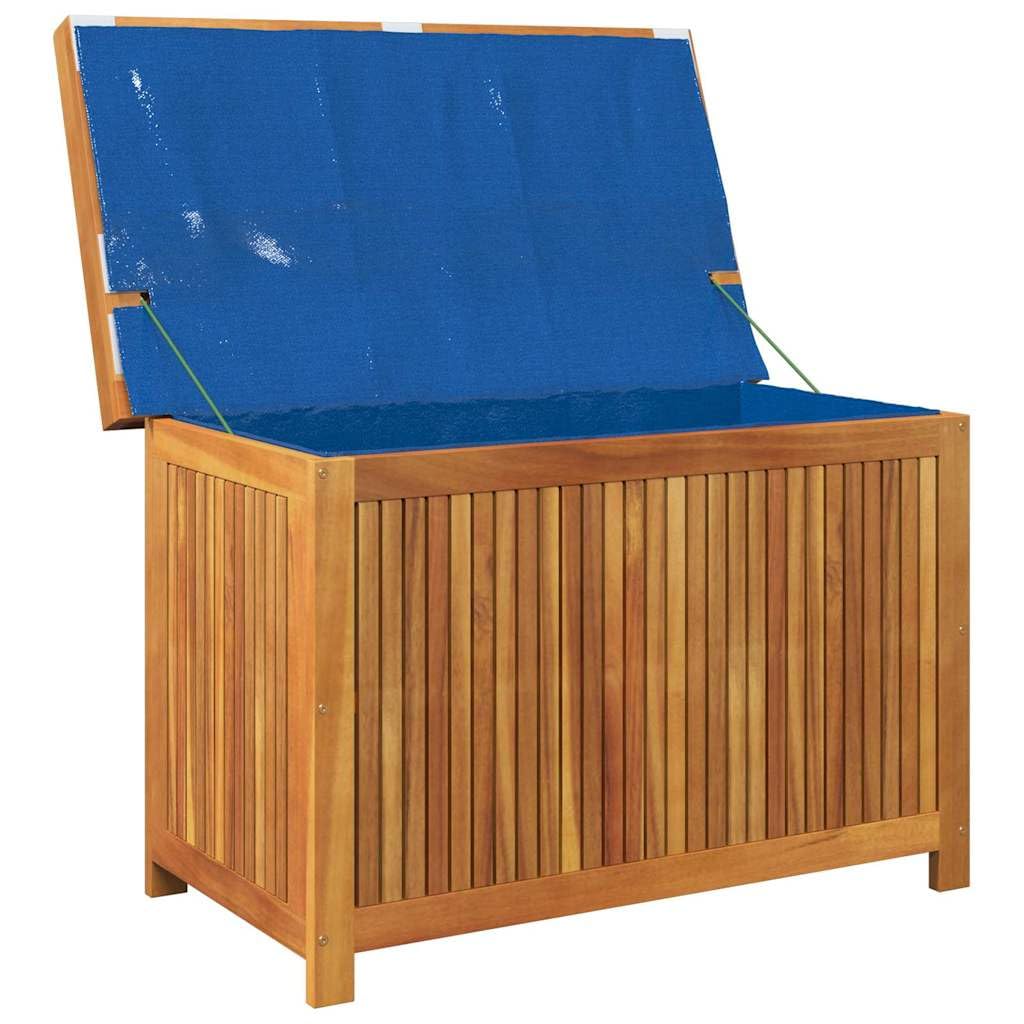 Gecheer Scatola per Cuscini da Esterno, Contenitore di stoccaggio con Coperchio e Borsa Impermeabile, 90 x 50 x 60,5 cm, Legno massello di Acacia, per Arredamento Giardino e terrazza