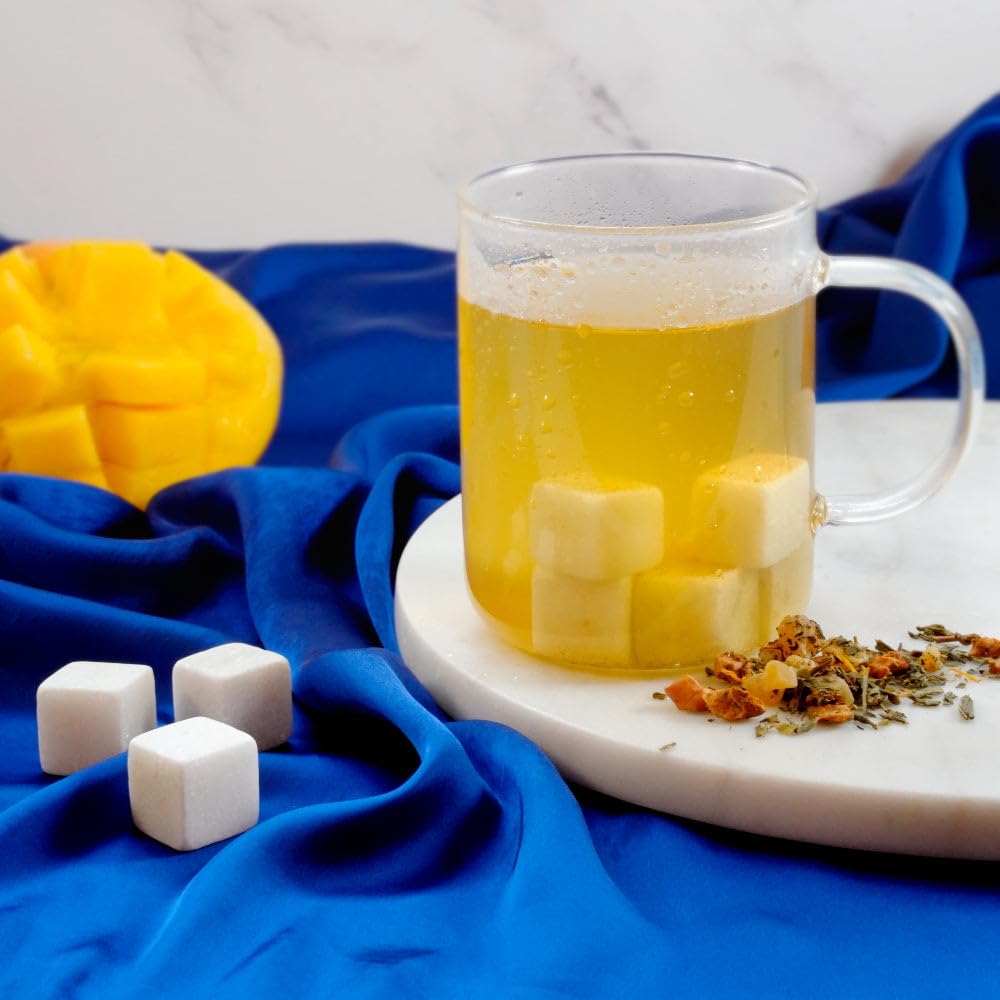 TEA SHOP - Marble Ice Cubes - Cubitos de Mármol Blanco para Mantener Fría las Bebidas - Accesorios para té o infusiones