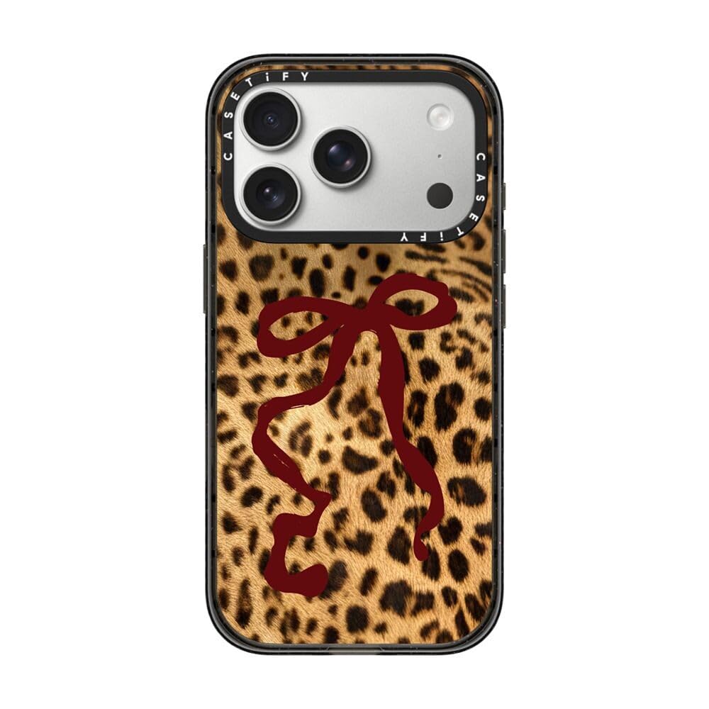 CASETiFY インパクト iPhone 17 Pro ケース [MagSafe対応/薄型 軽量/耐衝撃] - Red Ribbon on Jaguar - クリア ブラック