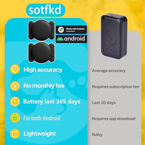 Miniatura 4 de Paquete de 2 rastreadores GPS para vehículos, dispositivo de seguimiento oculto para vehículos (solo Android), sin tarifa mensual, carcasa