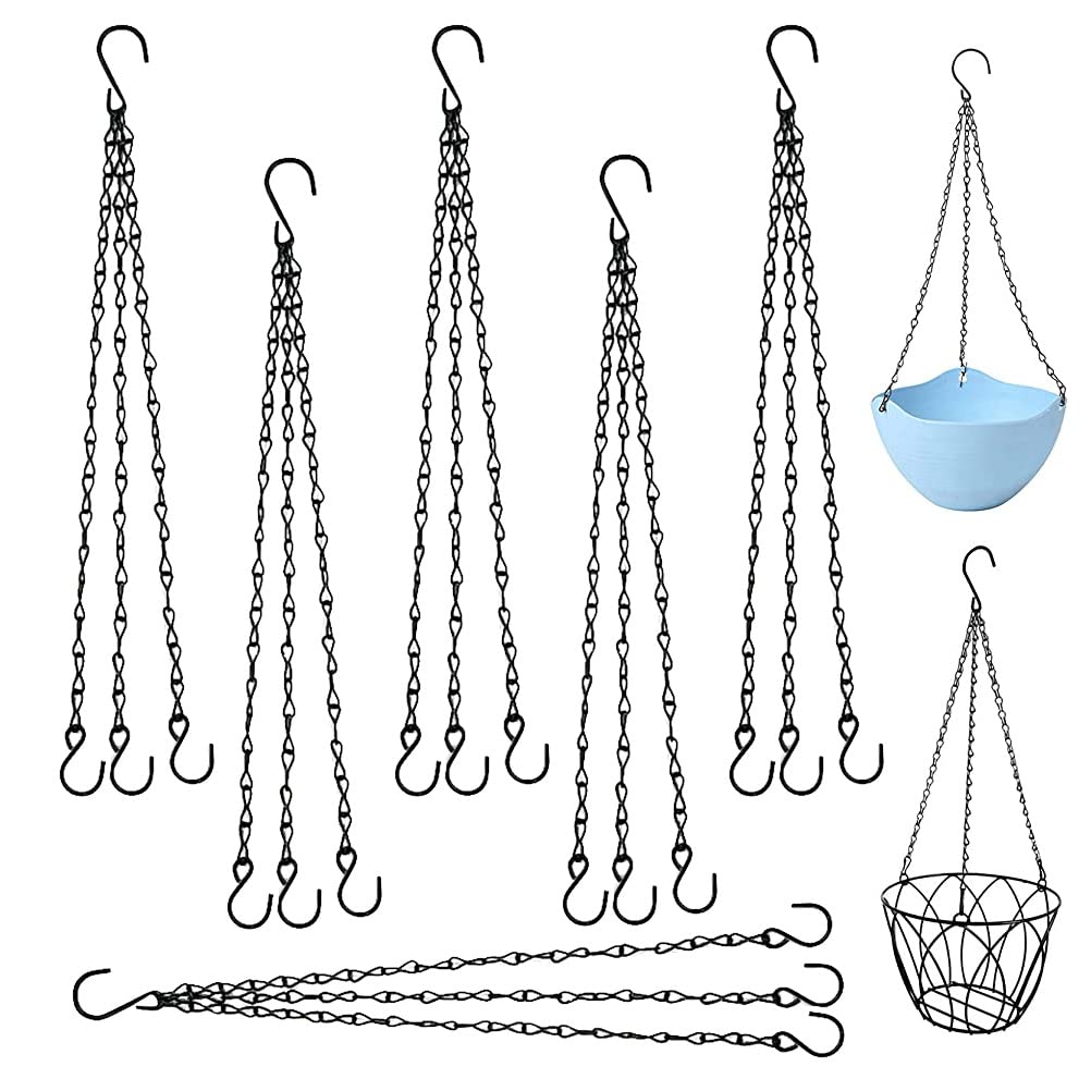 Bremorou Ketting Voor Het Ophangen Van 10 Stuks Hangende Bloemenmand Metalen Ketting Bloemenmandkettingen 36 Cm Voor Plantenhangerketting Hangende Manden Voor Het Ophangen Van Bloempotten En Plantenbakken Zwart