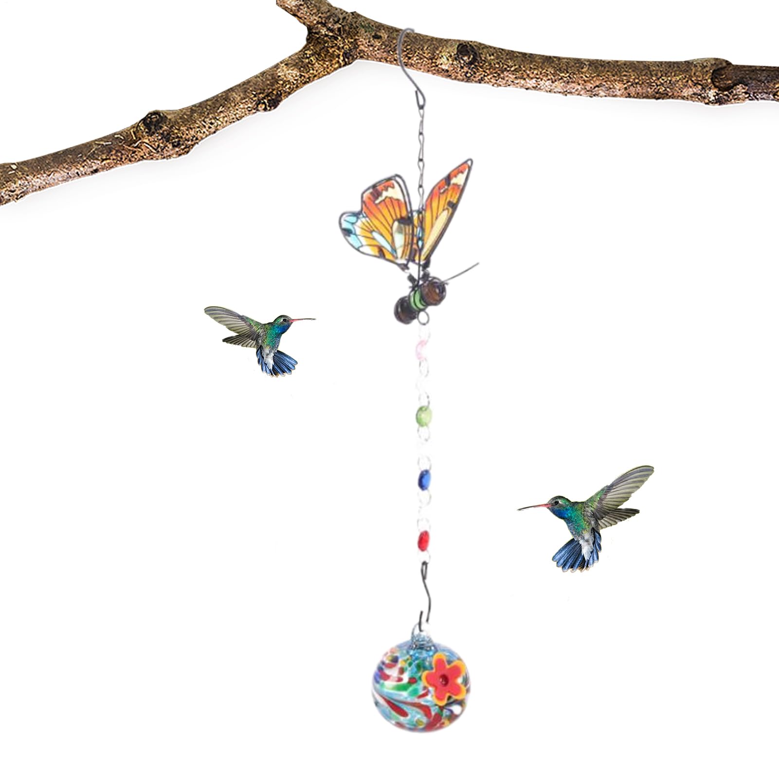 Mangeoire de colibris et clochette à vent pour inviter la poésie de la nature sur votre pelouse