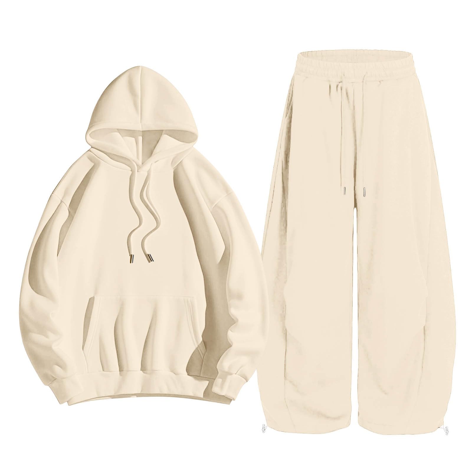 Generico Completo Sportiva Tuta Donna Completi 2 Pezzi Felpa con Cappuccio e Pantaloni Comodo e Traspirante Tute da Ginnastica per Jogging Fitness Casa