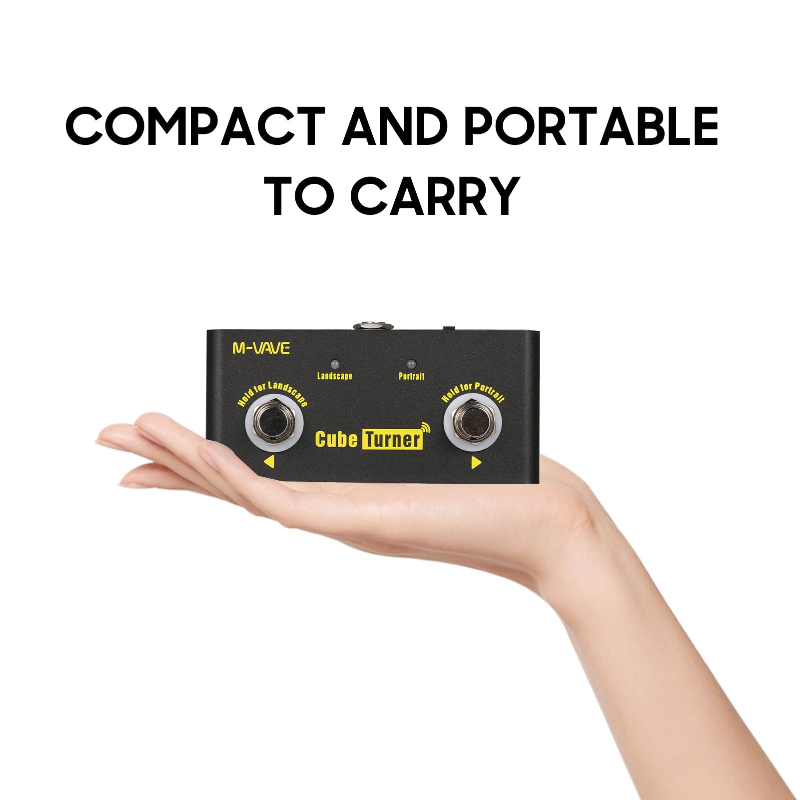 Dioche M Cube Turner Pedale Girapagina Wireless Giraspartiti Ricaricabile Supporta la Connessione Looper Compatibile con Smartphone Android IOS Tablet per Musicisti e Artisti (BLACK)
