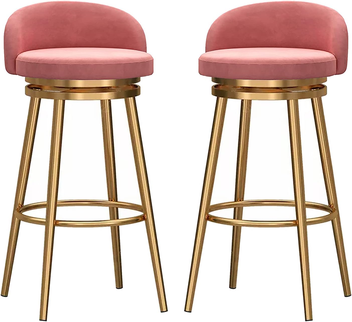 Widppsopt Swivel Bar Stools Counter Height Set of 2 Velvet Padded Low