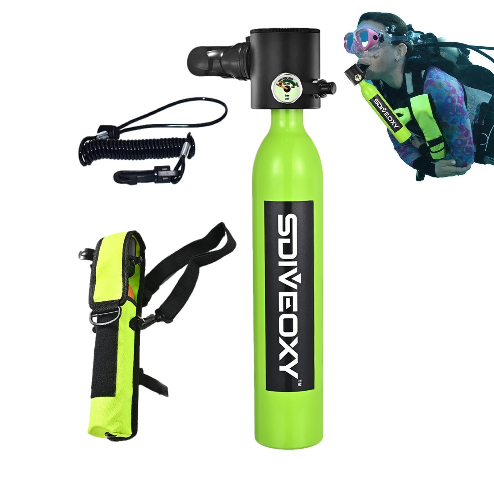 Evember Diving Cylinder - 0.5L Scubas Diving Tank Scubas Tank,3000Psi/200Bar Diving Air Tank, Scubas Diving Gear Set Scubas Oxygen Cylinder Kit, Snorkeling Dive Bottle