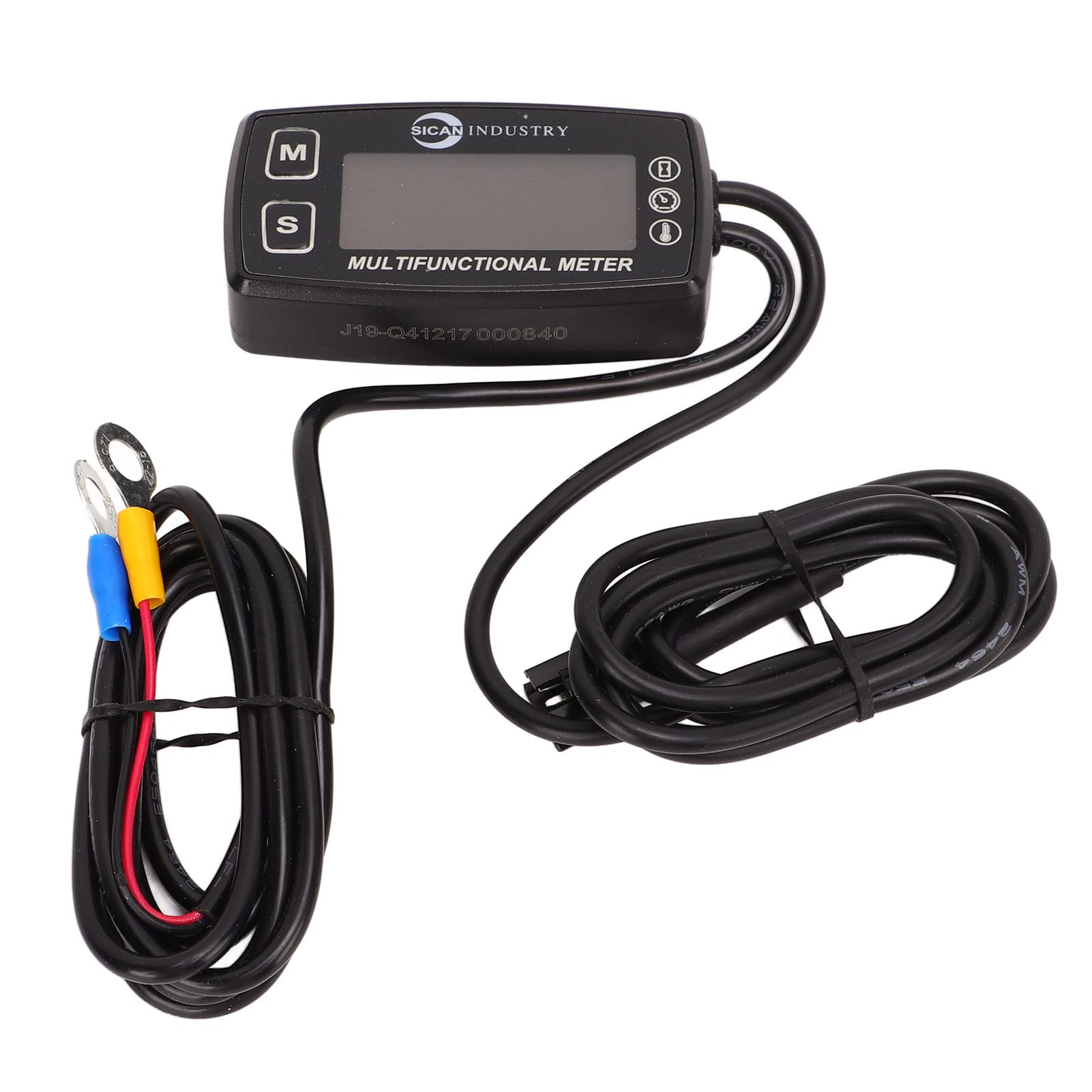 Construcción de tacómetro digital, abdominales y metal con pantalla LED, medidor de hora digital para tacómetro eléctrico, negro con cable, corbatas,