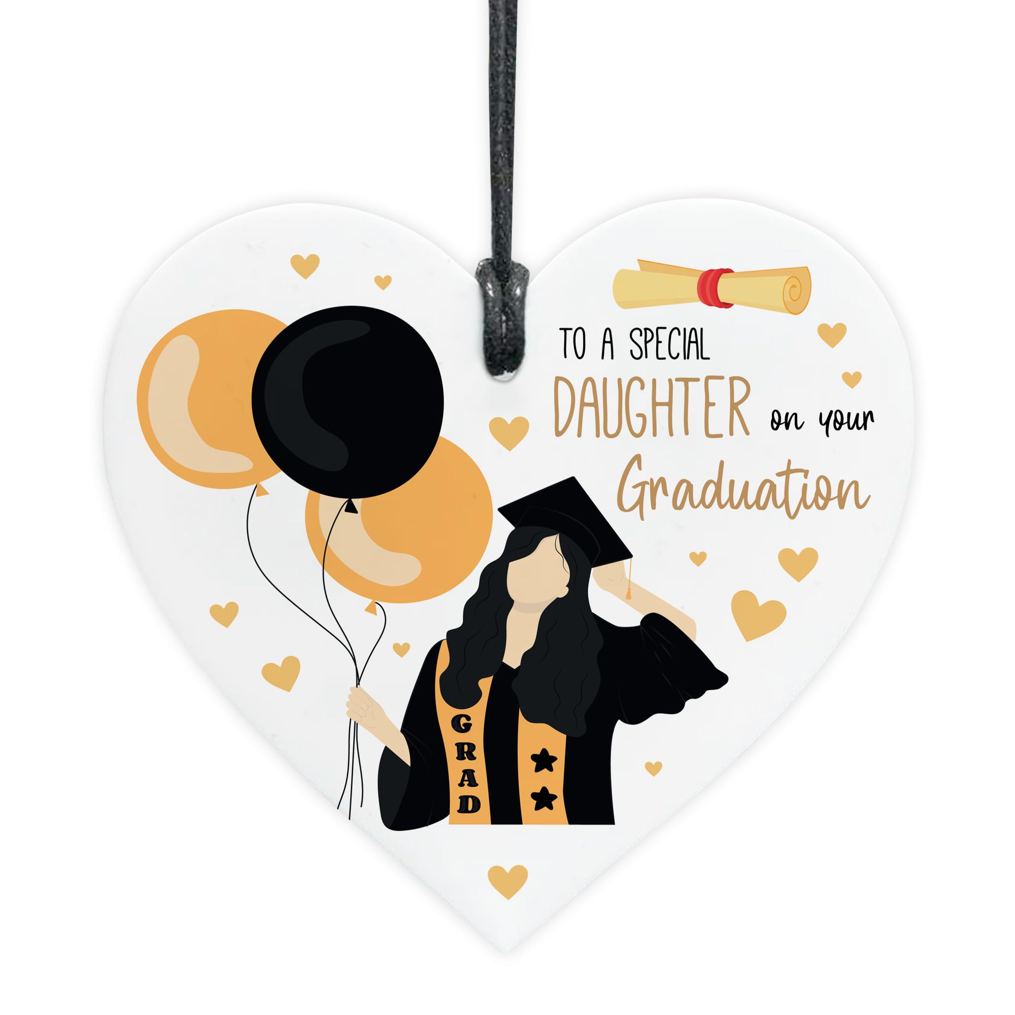 Red Ocean Graduation Gift For Daughter Acrylic Heart Plaque Congratulations Graduate Keepsake Gift From Mum and Dad University Graduation Present For Her