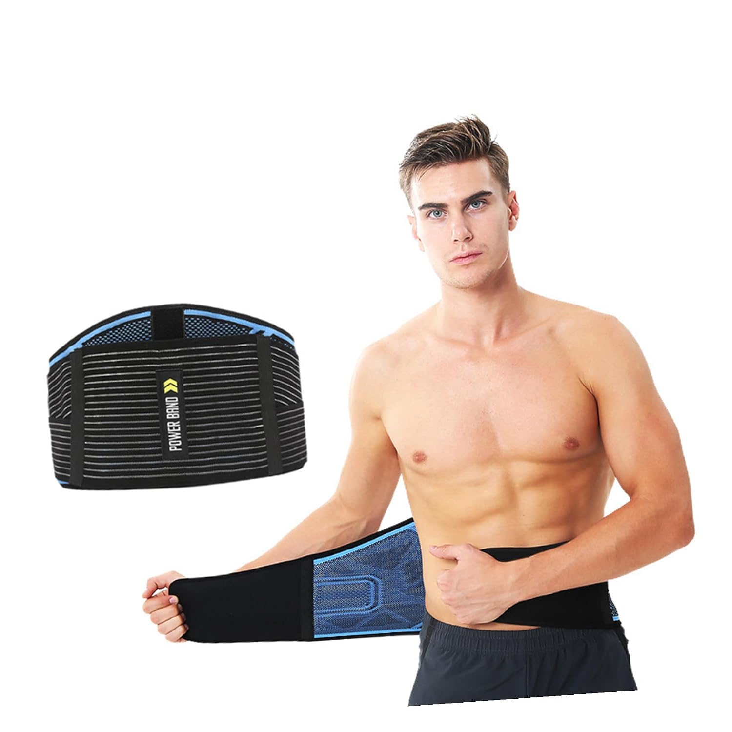 Baluue Waist Support Belt Sports Waist Belt Pelvic Support Elastic Pain Relief Posture Improvement Hook and Loop Closure Suitable for Sports