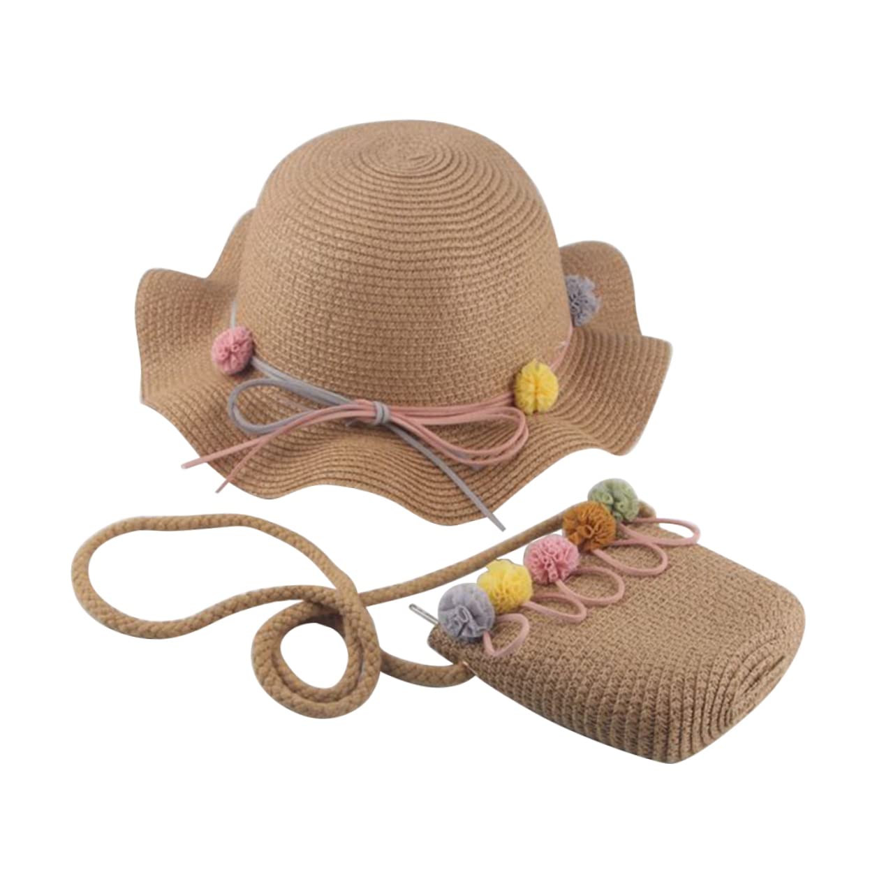 HHRFCS Sombrero para el Sol para niños y niñas Bolsa de Almacenamiento a Juego Sombrero de Playa Ligero UV para niñas para Actividades al Aire Libre y Vacaciones Caqui