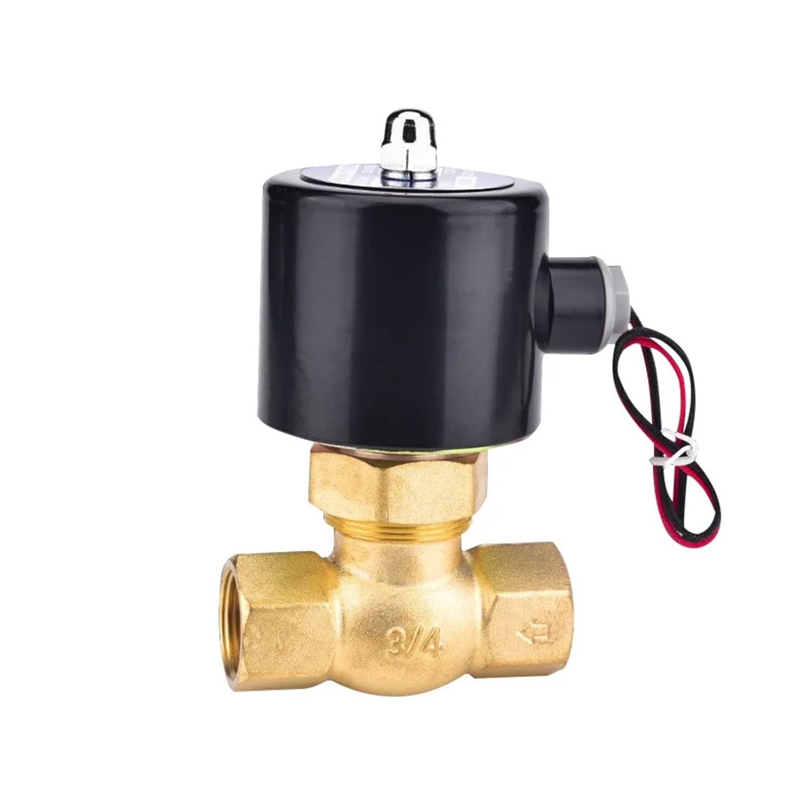 1PCS steam solenoid valve high temperature resistant all-copper coil brass valve body US-08/10 AC220V DC24V 1/4" 3/8" (Color : US-08 AC220V)