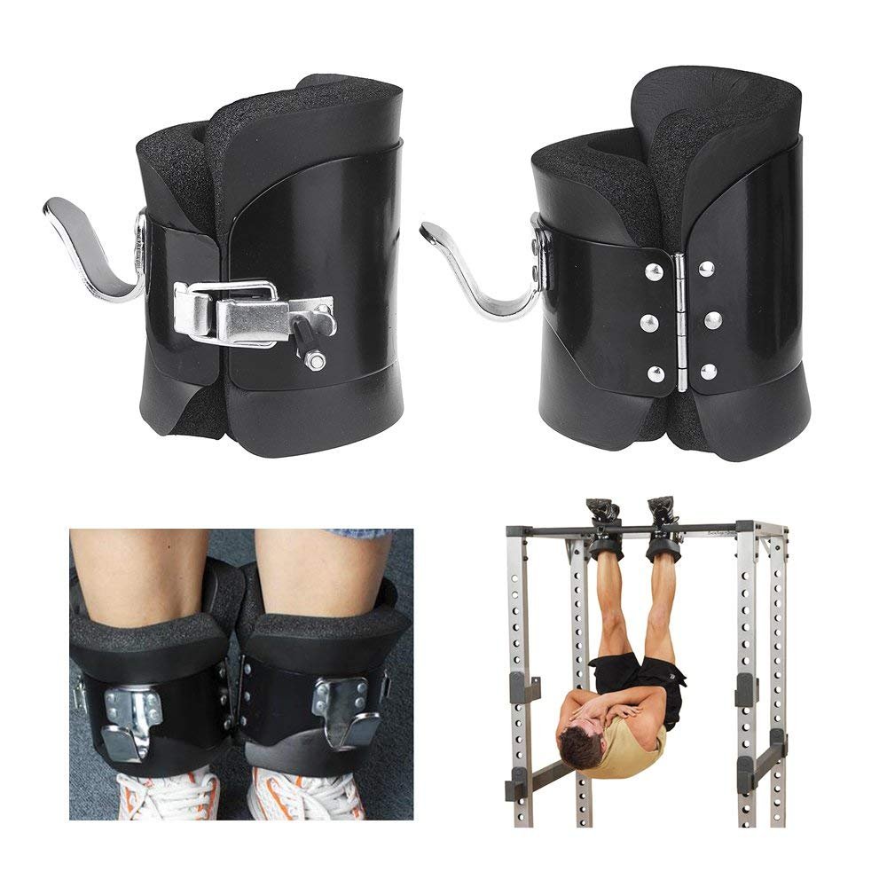 Vinteky Botas de Inversión Anti-Gravedad para Ejercicio Steel Gravity Boots Aparato de Inversión con Cierre de Seguridad Gravedad Trainer, Negro