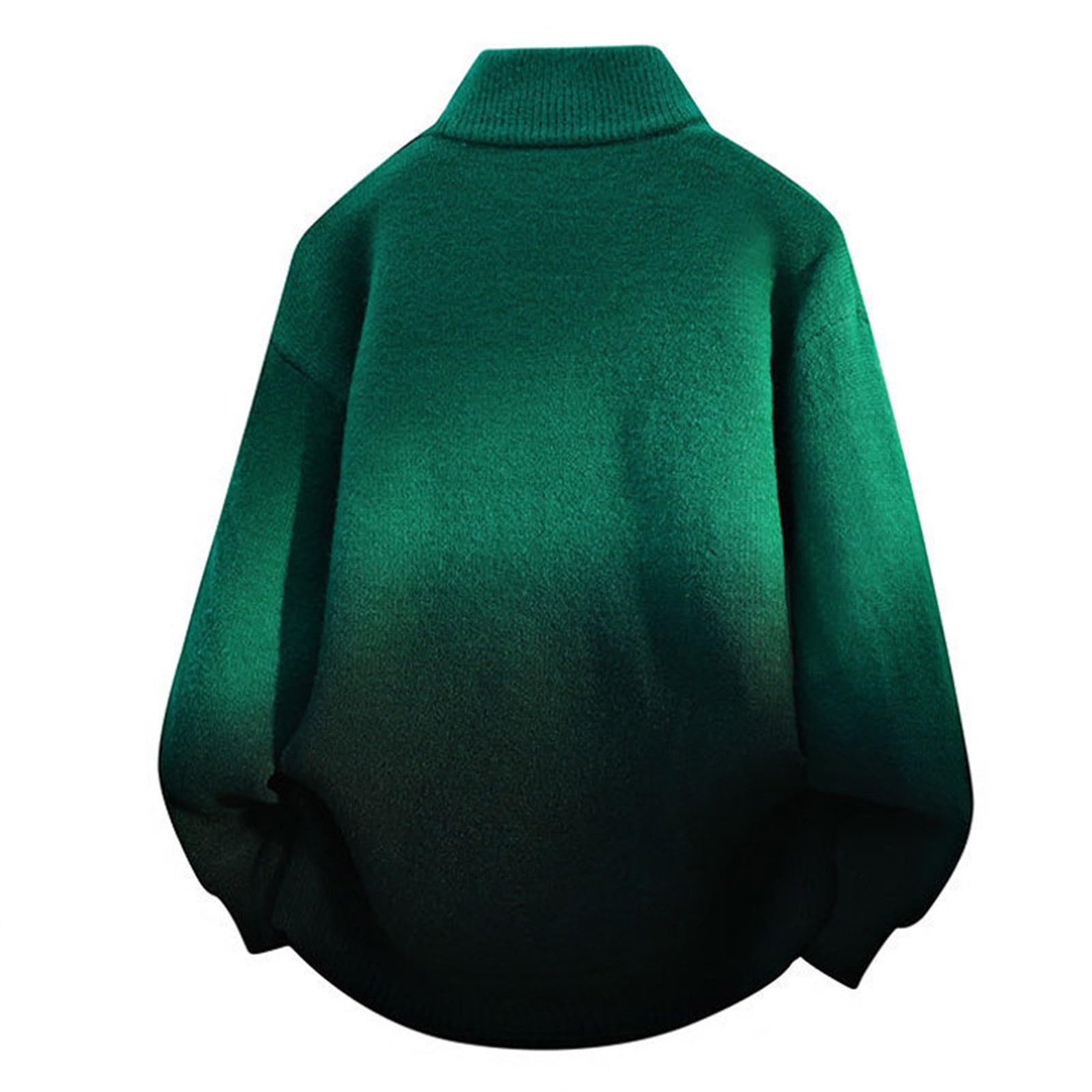 Generisch Jersey de invierno para hombre, cuello alto, media cremallera, jersey de trabajo, forro polar, corte ajustado, chaqueta de entretiempo, cuello alto, sudadera cómoda