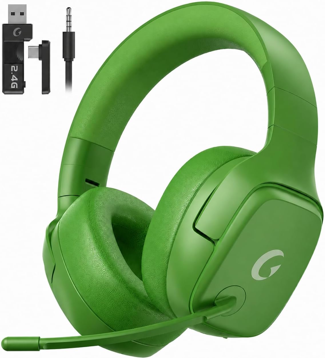 Gvyugke 2.4GHz Wireless Gaming Headsets, Grass Green