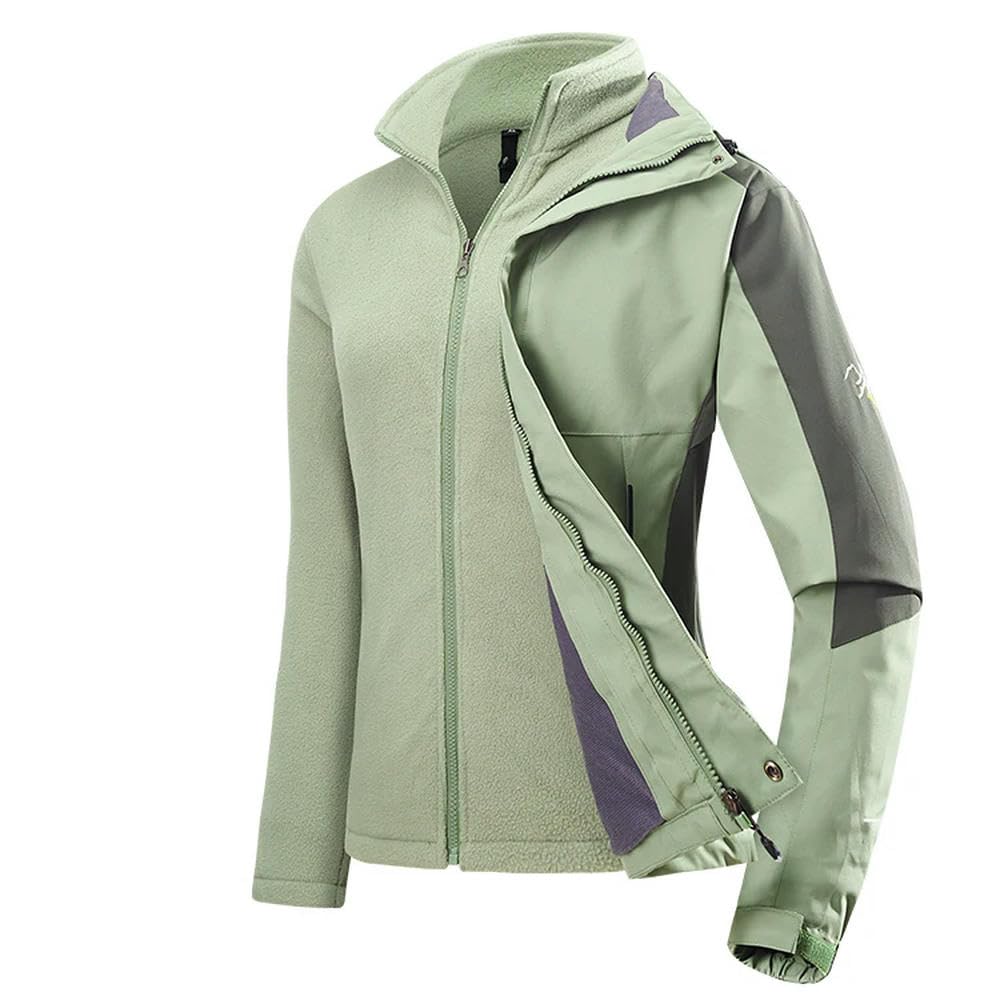 DYRBF Inverno Caldo Sci Hoodie Set Impermeabile Antivento 3 in 1 Giacca Snowboard Abbigliamento Indossare Signore Cappuccio In Pile Plus Size parka