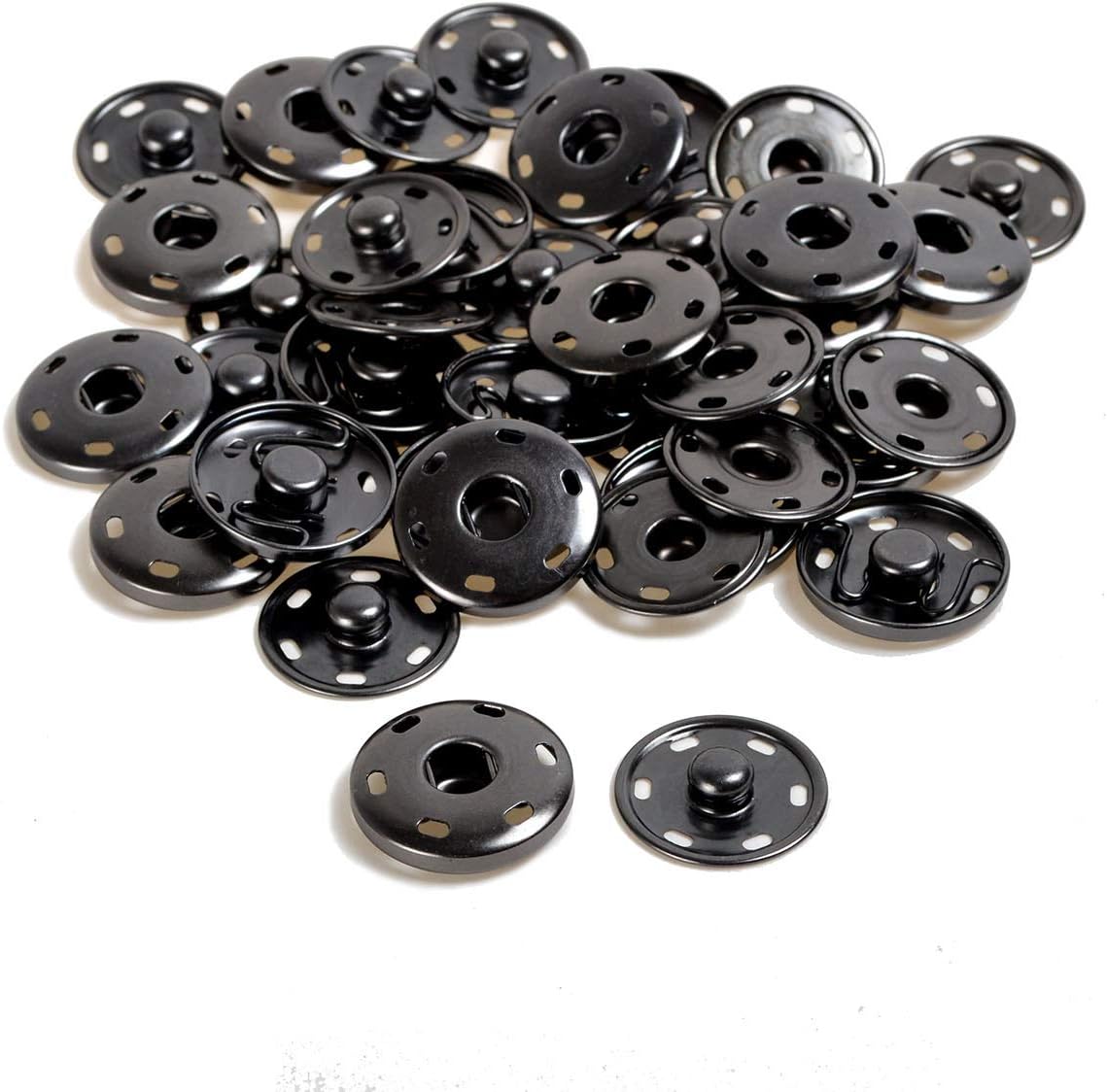 21mm Large Size Gunmetal Black Snaps Fastener Sewing Studs Buttons (21mm (30 Sets))