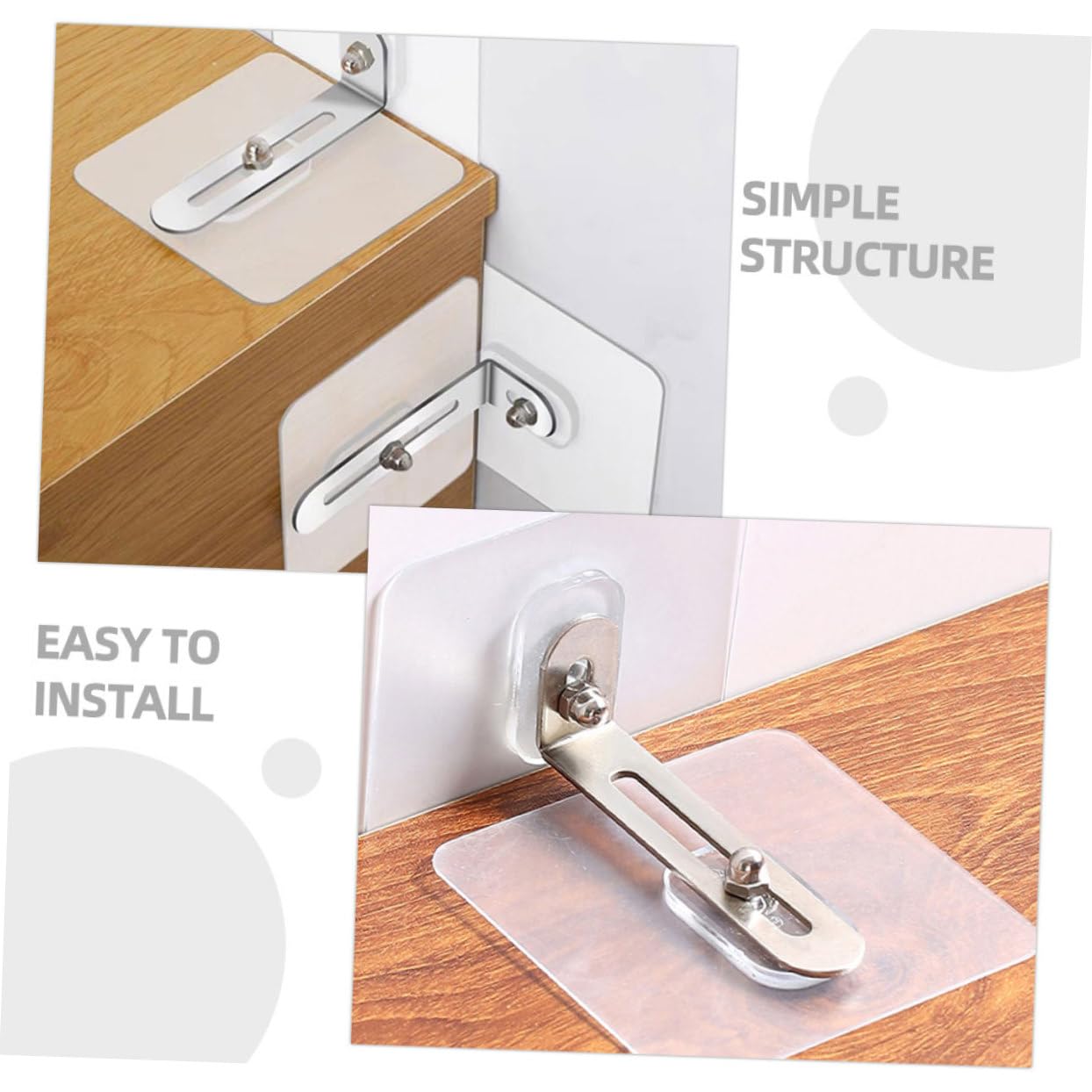 5 Sets Anti Tip Furniture Anchors for Bookshelves and Shoe Cabinets