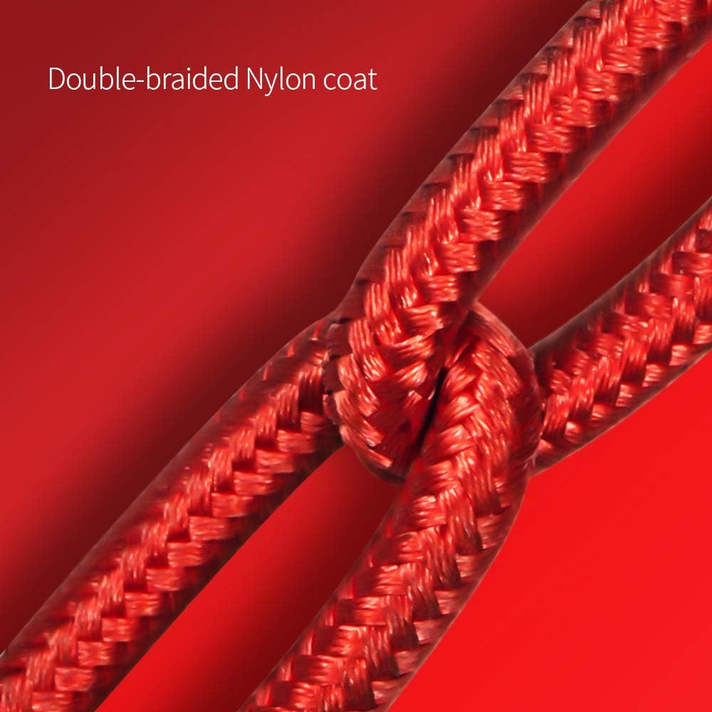 Apple MFi Certified Lightning Cable 6ft, Voltmax Double-Braided iPhone Charger w/Reinforced Aramid Fiber for iPhone 11/11Pro Max, XS/XS Max, XR, X,8/8Plus, 7/7Plus, iPad Pro/Air 2, iPod (Red)