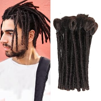 6 inch Dreadlocks Extensions for Men Handmade Synthetic Dreads Short Hip-hop Locs Reggae Braiding Hair for Men 20 pcs/pack 4#,Dark Brown