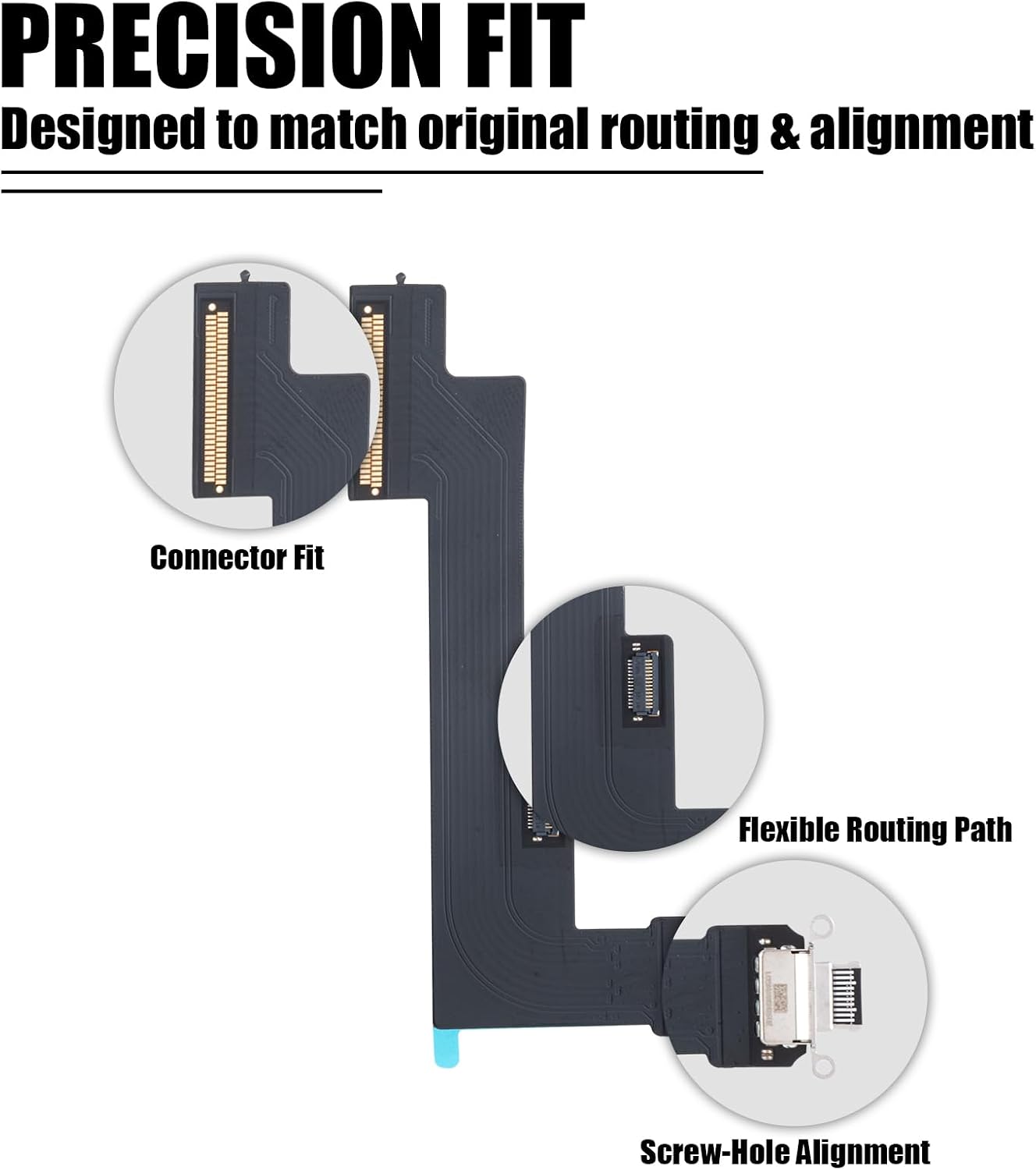 Charging Port Replacement for iPad Air 4th/5th Gen 10.9in Charger Port Flex Cable for iPad Air 2020/2022 Dock Connector Module Replacement Fit for: A2316 A2588 (Space Grey WiFi Version)