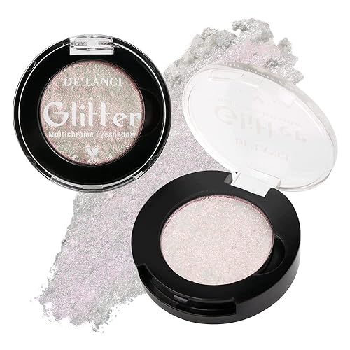 Miniatura 14 de Afflano Sombra de ojos única morado-dorado brillante, sombra de ojos multicolor cromo duo, sombra de ojos holográfica con purpurina, cambio