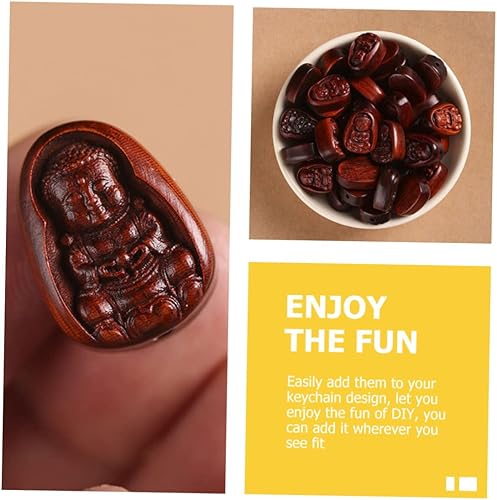 Miniatura 2 de Abaodam 10 piezas de palisandro bebé Buda DIY llave colgante monje llavero llavero accesorios de la suerte figuras Buddha colgante encanto Buda