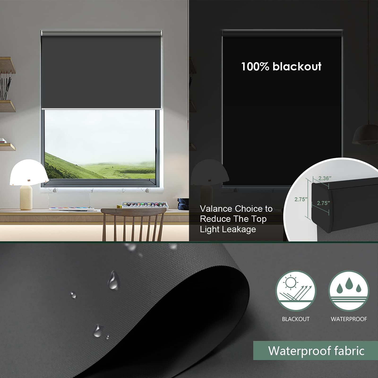 Yoolax Motorized Blind Shade for Window with Remote Control Smart Blind