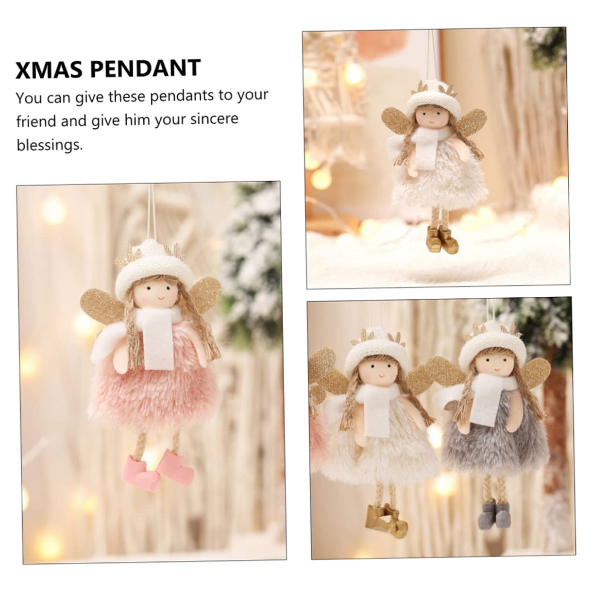 NOLITOY 9piezas Adornos Navideños Colgantes De Ángel De para Decoración De Árbol De Navidad Accesorios Festivos Diseño Encantador